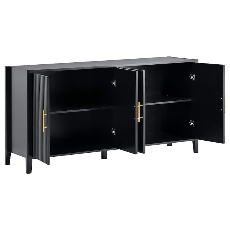 Classic Style Wooden Storage Cabinet - Timeless Design with Metal Handles.
