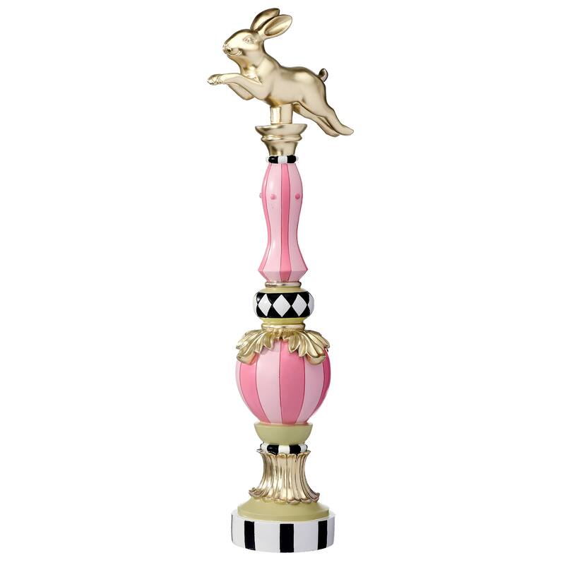 24" Resin Garden Bunny Topiary