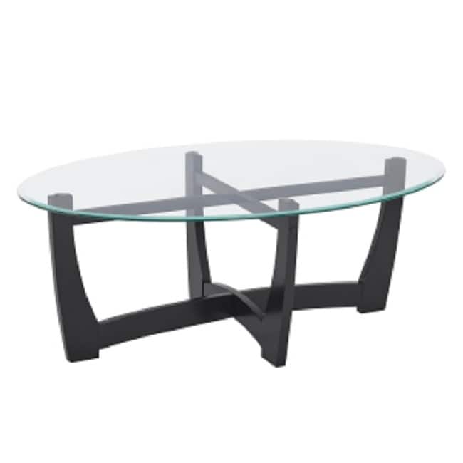 48-Inch Oval Tempered Glass Coffee Table - Modern Centerpiece for Living Spaces‌