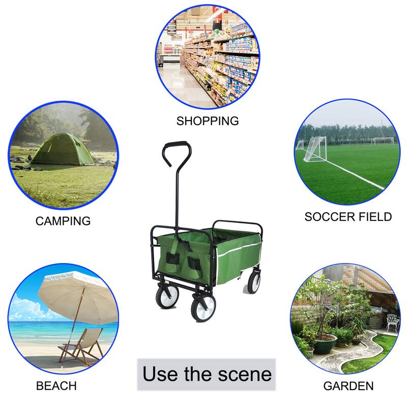 Nylon Folding Wagon Garden Shopping Beach Cart
