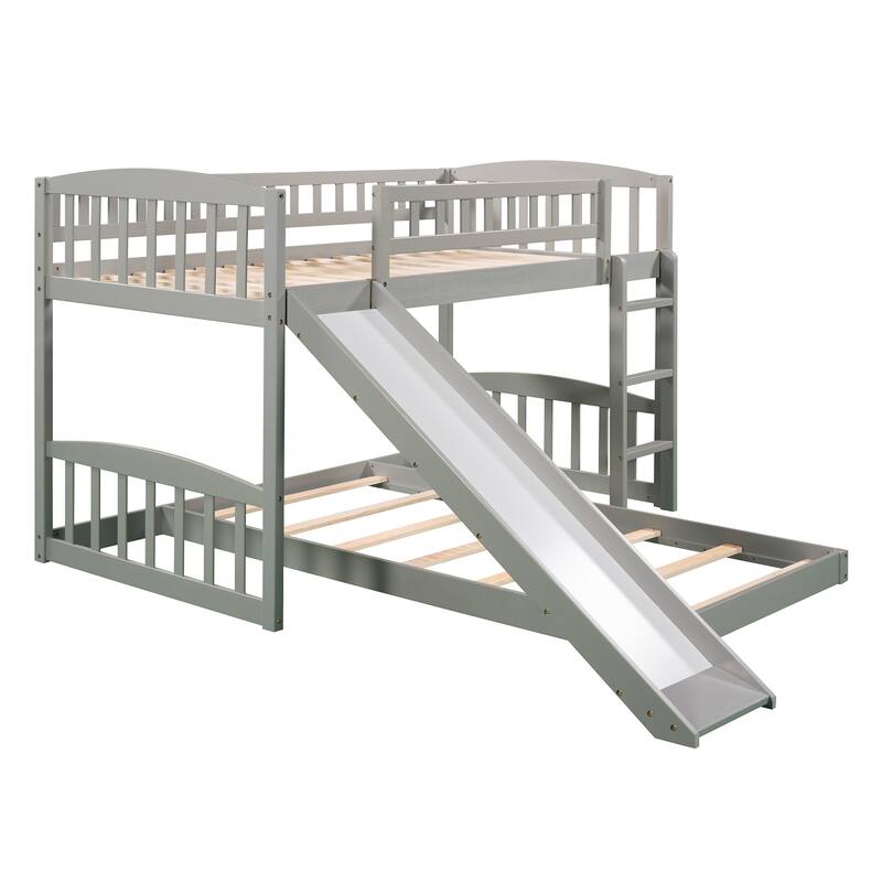 Wooden Bunk Bed with Slide and Ladder