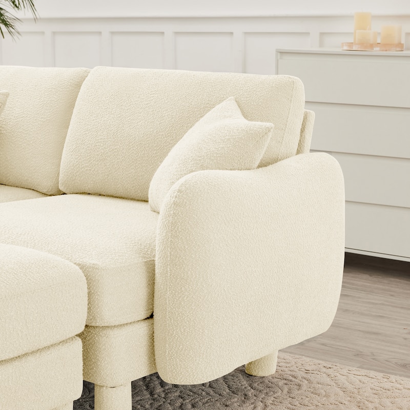 Loveseat Sofa, 78" 2-Seater Upholstered Couch Modern Sectional Couches with Shell-shaped Armrests for Living Room