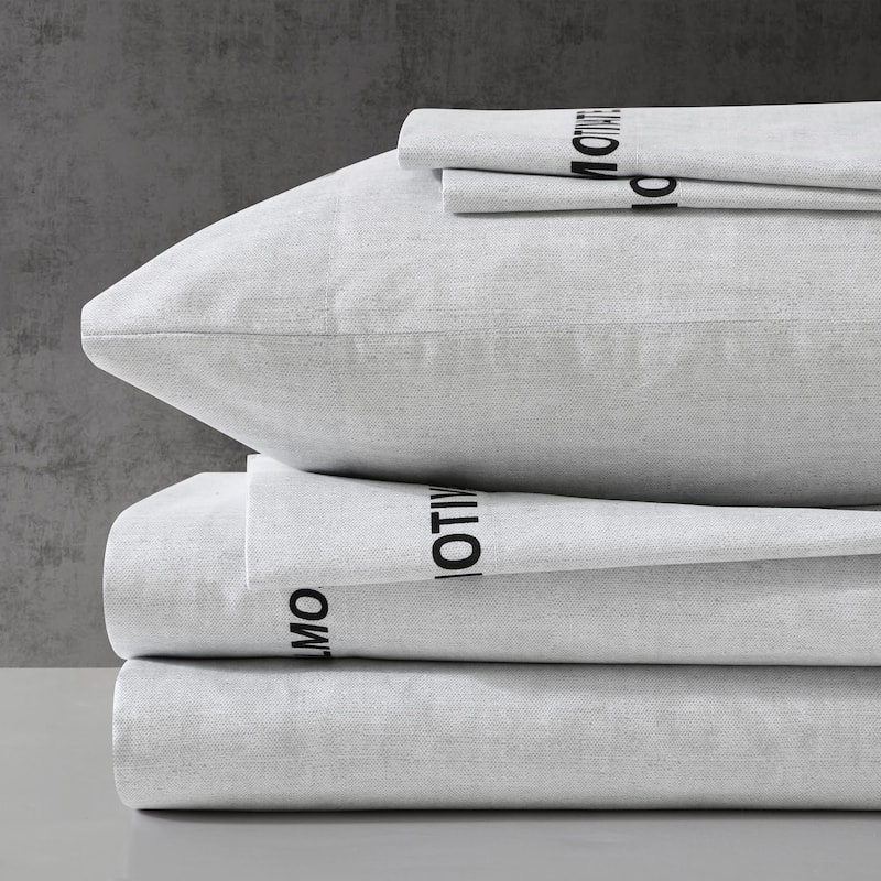 Kenneth Cole Printed Cozy Bonus Sheet Sets - King - Almost Motivated Grey