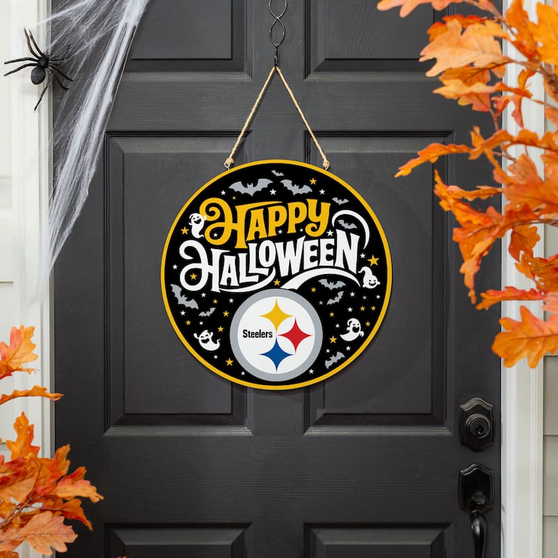Pittsburgh Steelers 18" x 18" Halloween Door Décor Wall Sign