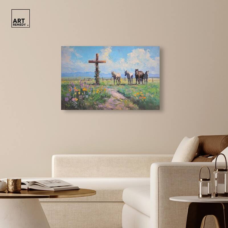 Faithful Pasture Canvas by Art Remedy, Gallery Wrapped