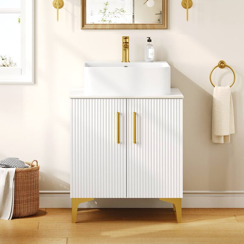 Moasis Single Bathroom Vanity with Ceramic Vessel Sink