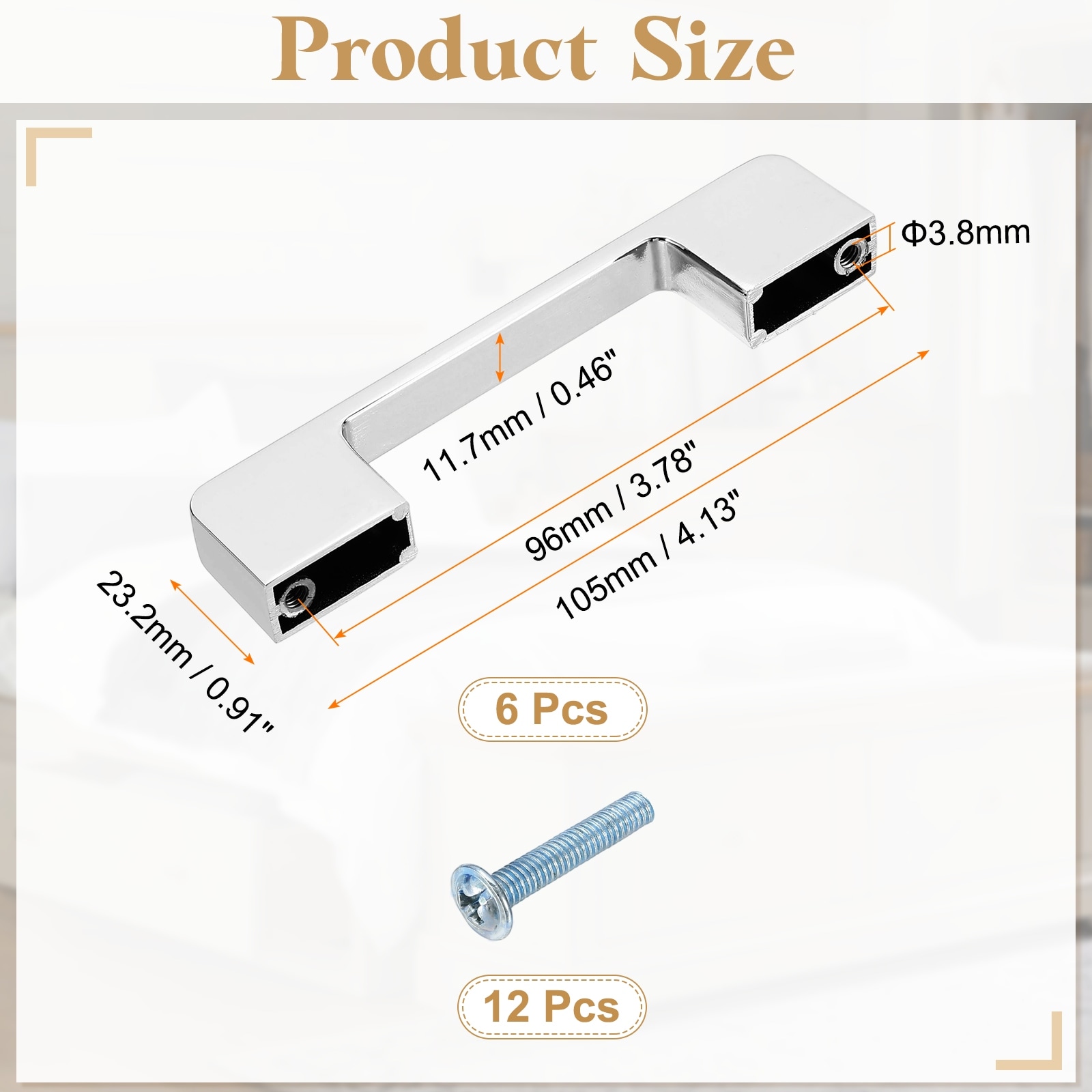 Kitchen Cabinet Handles, Zinc Alloy Hole Center Wide Base Cabinet Pulls Drawer Handle Hardware with Screws