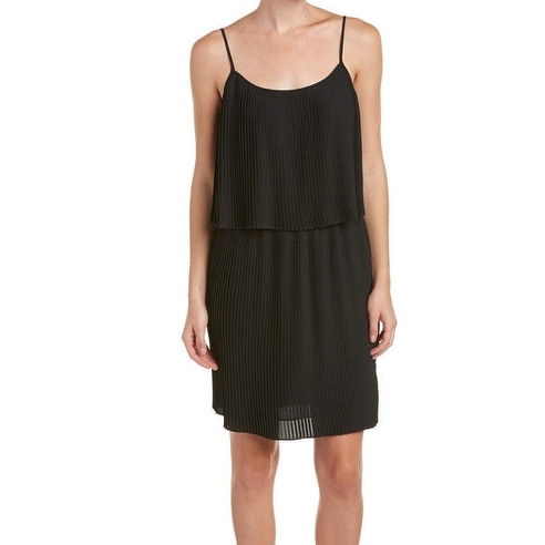 Vince Camuto NEW Black Women's Size Medium M Pleated Popover Dress