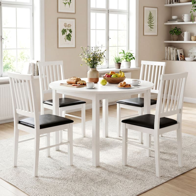 Gymax Dining Chairs Set of 4 w/ Hollowed Backrest Padded Seat & Rubber