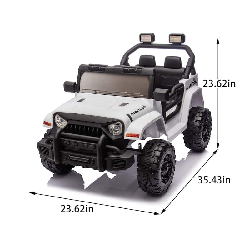 12V Kids Ride-On Car with Remote Control, Dual Drive, Bluetooth, MP3, Four-Wheel Suspension, Headlights for Ages 2-4