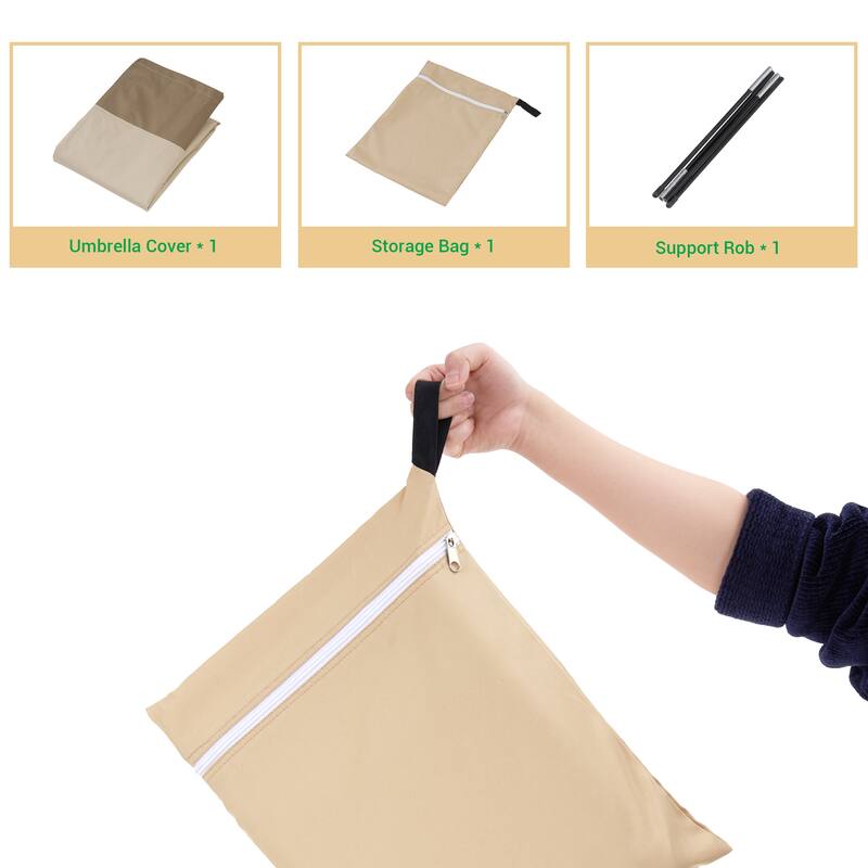 LIVOOSUN Patio Market Umbrella Covers 600D UV Resistant, Fits 9ft-11ft