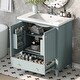 preview thumbnail 10 of 14, 30" Bathroom Vanity with Sink - Solid Wood Frame & MDF, Multi-Storage Design, Soft-Close Doors & Drawer, Modern Bathroom Cabinet Green