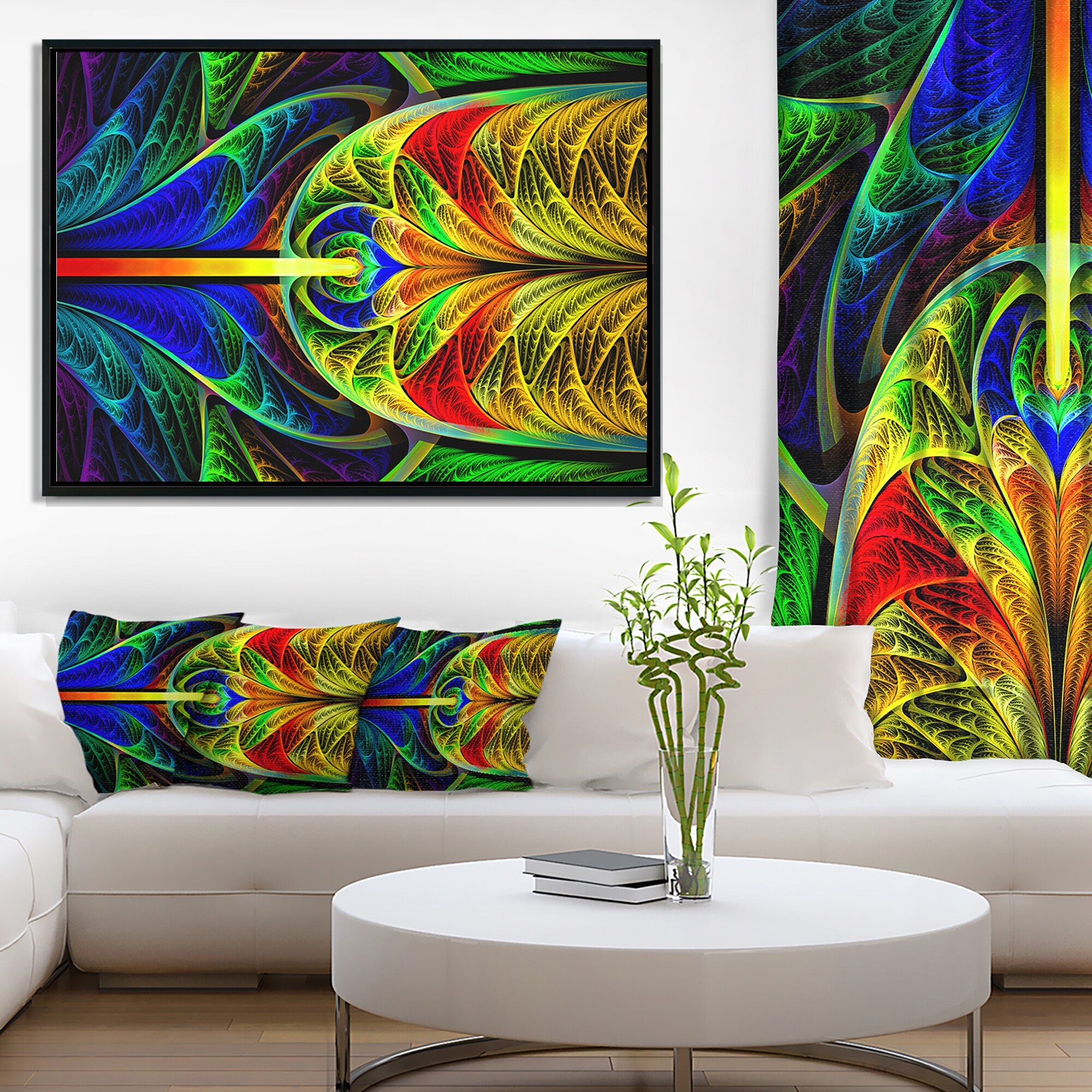 Shop Designart Colorful Stained Glass Texture Abstract Wall Art