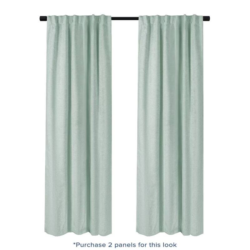 Chenille Solid Room Darkening Back Tab Single Curtain Panel