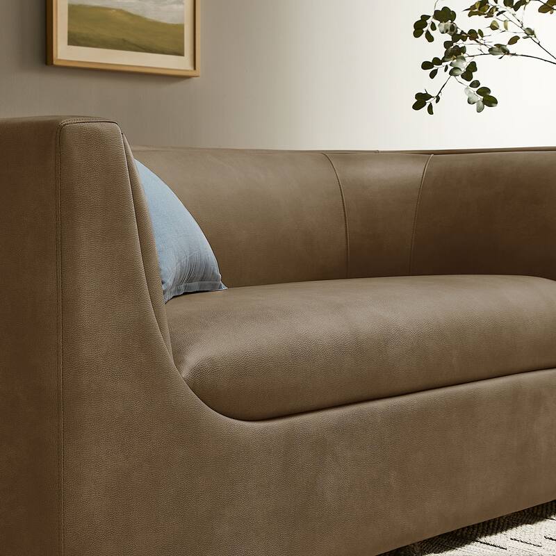 Hilda 67" Curved Back Vegan Leather Loveseat