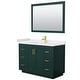 preview thumbnail 91 of 98, Miranda Single Vanity Set, Cultured Marble Top, 46-Inch Mirror 48-Inch Single - Green, Gold Trim, White Cultured Marble Top