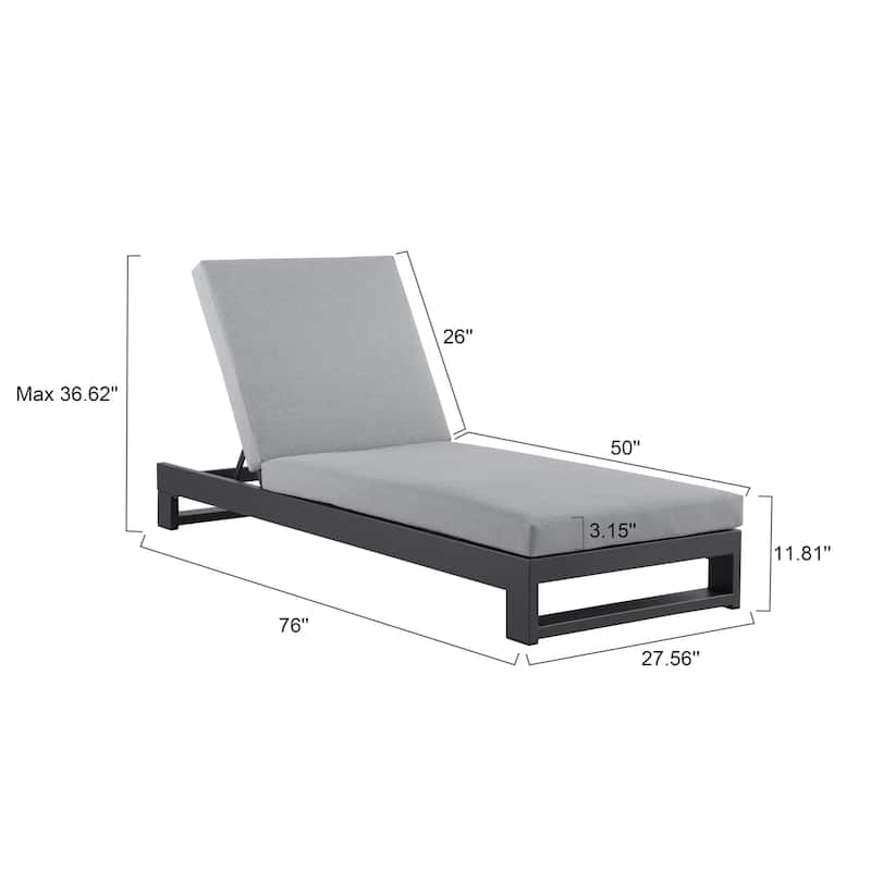 KOVA Minimalist Aluminum Outdoor Chaise Lounge (Set of 2)