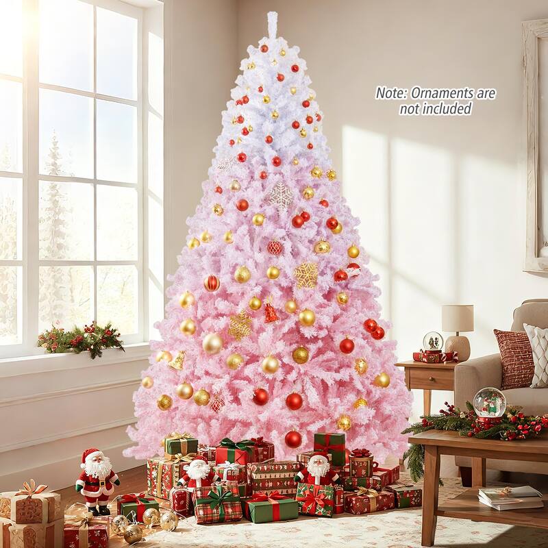 Costway 5/6/7/8 FT Artificial Christmas Tree with 180/250/350/470 Warm - See Details
