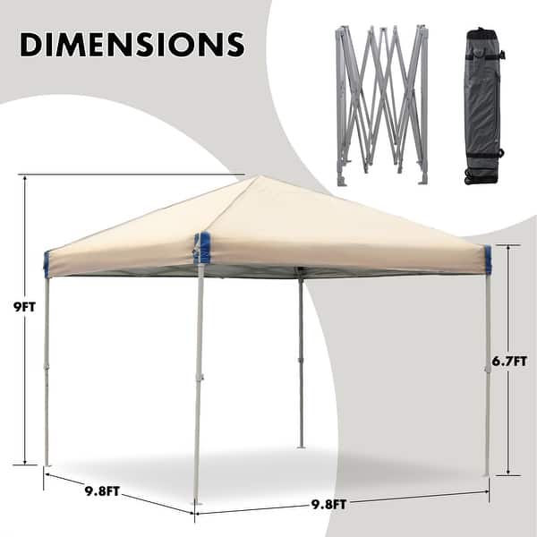 dimension image slide 1 of 4, Aoodor 12'x12' Pop Up Canopy Tent with Roller Bag, Portable Instant Shade Canopy