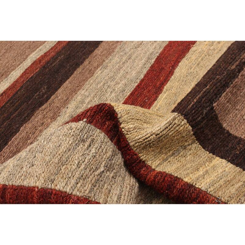 ECARPETGALLERY Flat-Weave Natural Khaki Wool Tapestry Kilim - 2'8 x 8'10