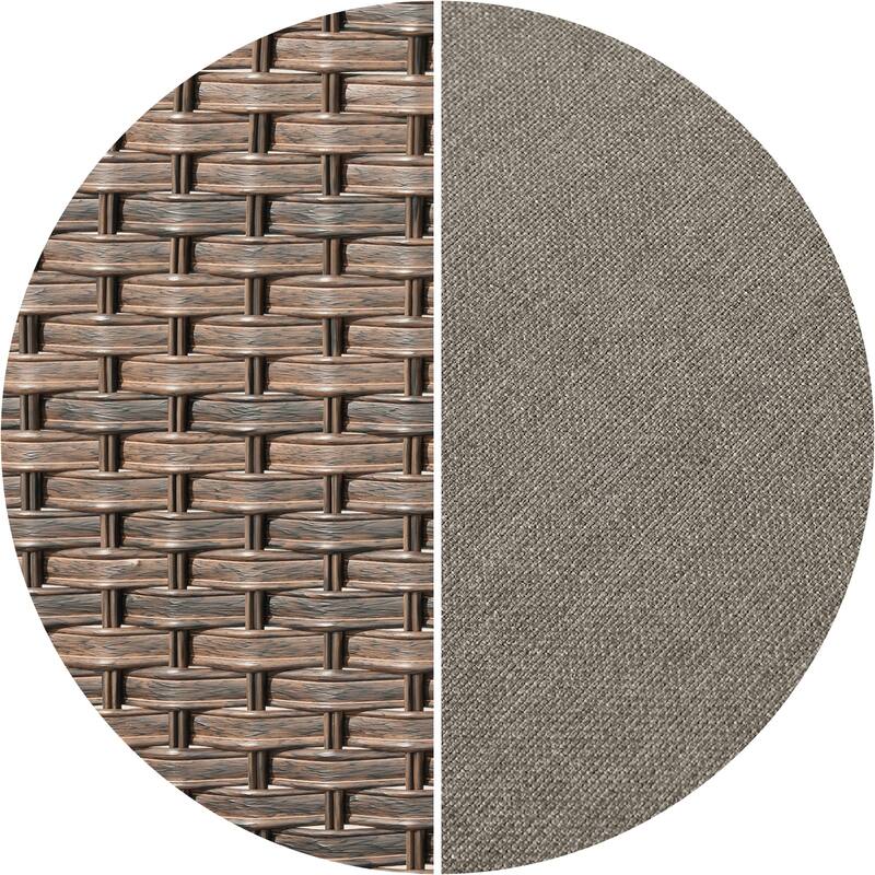 Pocassy Outdoor Wicker Patio Sofa with Ottomans