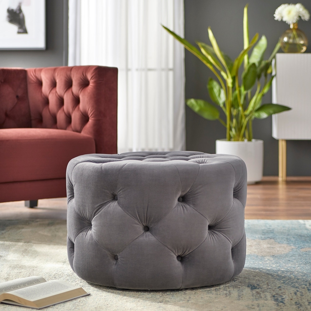 Grey clearance velour stool