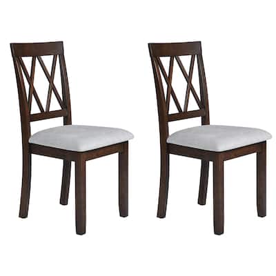 Dining Room Chairs Set of 2, Accent Diner Chairs Upholstered Fabric Side Stylish Kitchen Chairs with Solid Wood Legs and