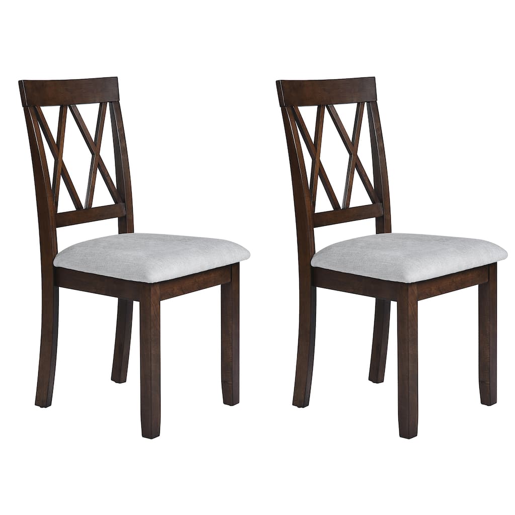 Dining Room Chairs Set of 2, Accent Diner Chairs Upholstered Fabric Side Stylish Kitchen Chairs with Solid Wood Legs and
