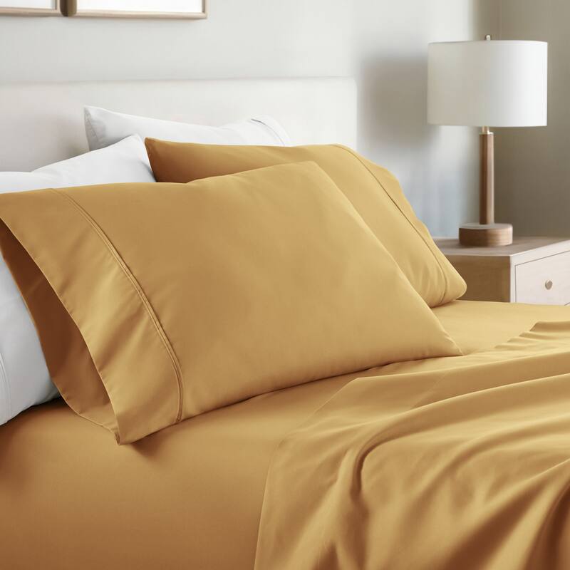 Home Collection Ultra Soft 2-piece Microfiber Pillowcase Set - Standard - Gold