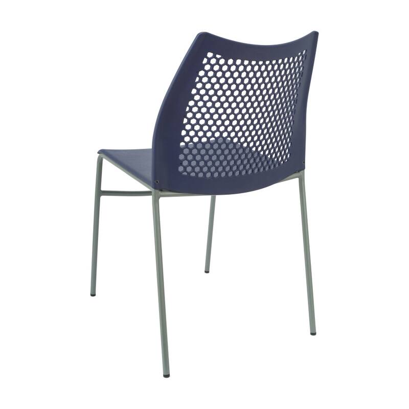 5 Pack Stackable Chair with Vented Back and Waterfall Seat - 17.75"W x 21.5"D x 32"H