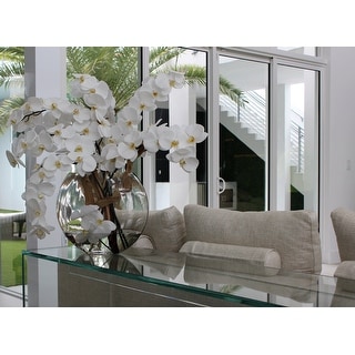 16" Moon vase with orchids