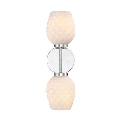 Dita 5.25 in. 2-Light Polished Nickel Indoor Wall Sconce Light for Bathrooms - 17