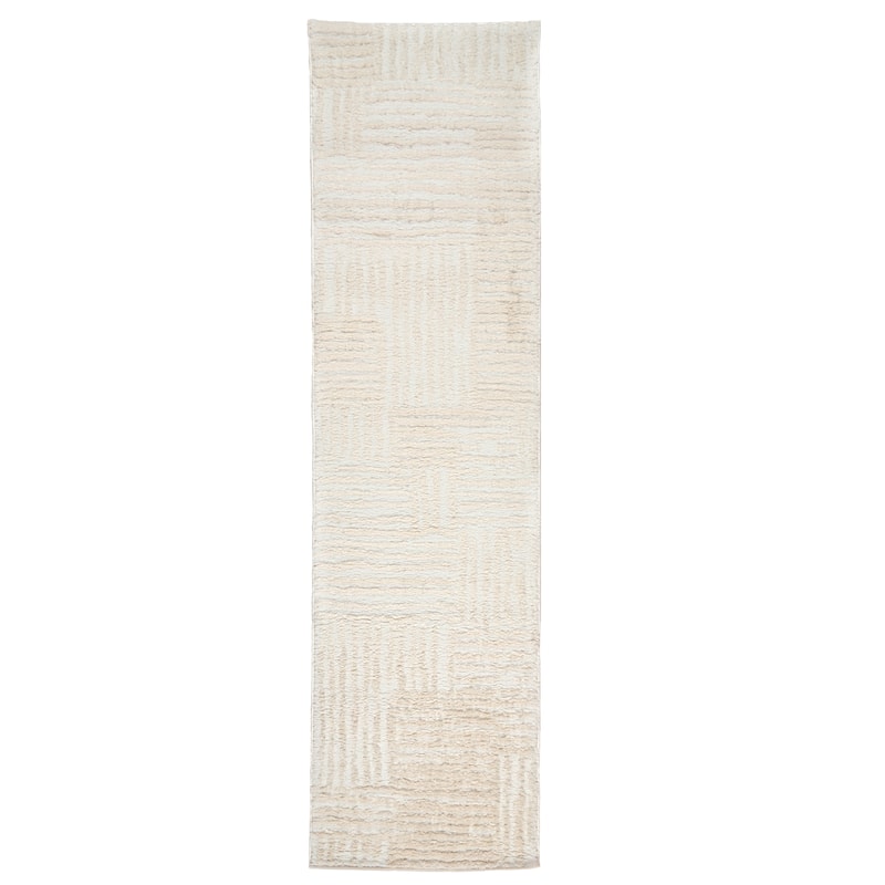 Terra by Obeetee Oslo Grid Rug - Lavender/Ivory - 2' x 7'3"