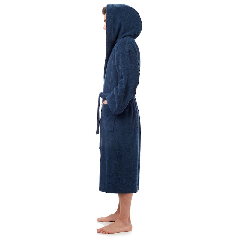 Men's Turkish Cotton Hooded Bathrobe