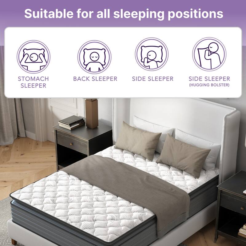 Isabella 14 Inch King Hybrid Pillow Top Mattress, CertiPUR-US Certified