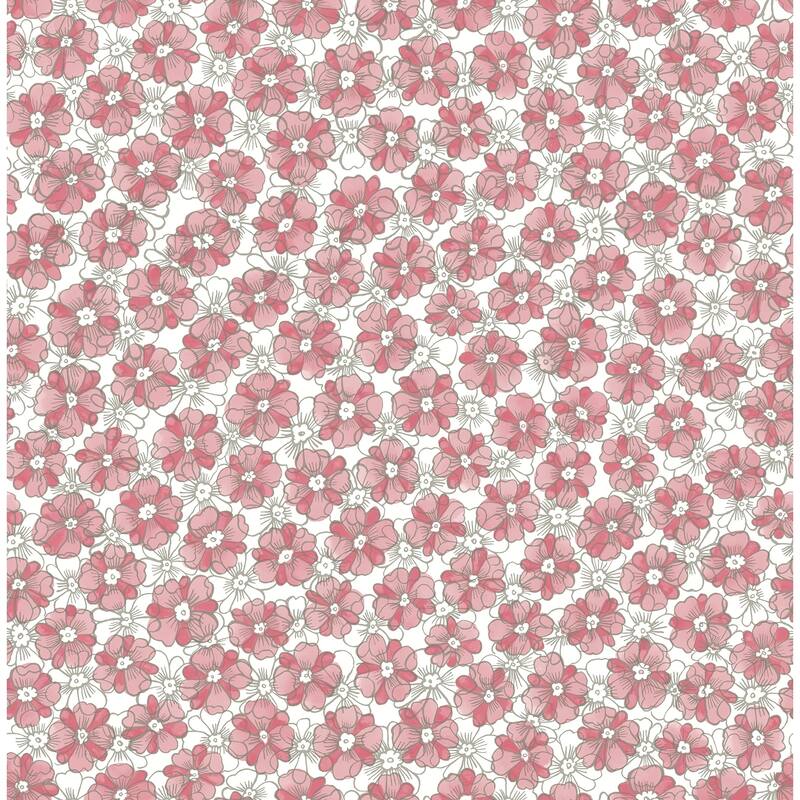 A-Street Prints Allison Pink Floral Wallpaper