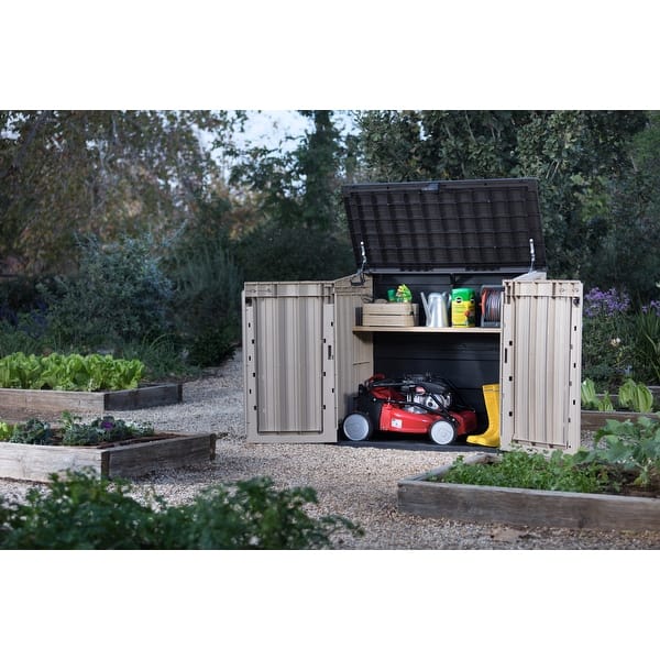 Keter StoreItOut Midi Horizontal Resin Outdoor Storage Shed for Patio