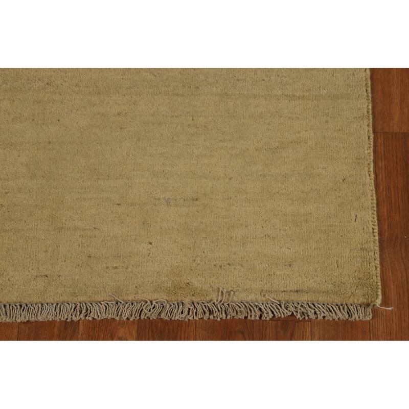 Gold Gabbeh Modern Runner Rug Handmade Wool Carpet - 2'9"x 10'0"