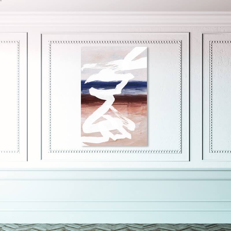 Wynwood Studio Canvas Abstract Baile del Mar White and Modern & Contemporary Wall Art Canvas Print - 45 x 30