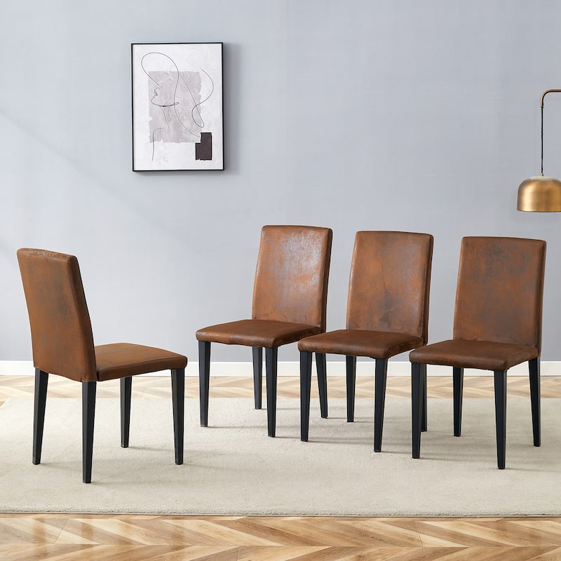 Dining Chairs Set of 4, Modern Kitchen Chairs with Black Metal Legs Side Chairs for Dining Room