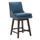 preview thumbnail 49 of 216, Luca Counter Height Swivel Barstool Single - Blue-Faux Leather - Counter Height