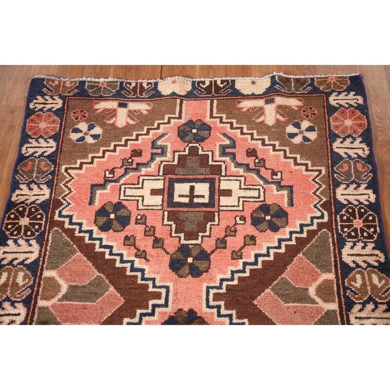 Tribal Bakhtiari Persian Vintage Area Rug Handmade Wool Carpet - 3'3"x 4'8"