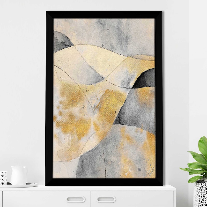 "Grey and Gold Fantasy I (Vertical)" Print on Acrylic