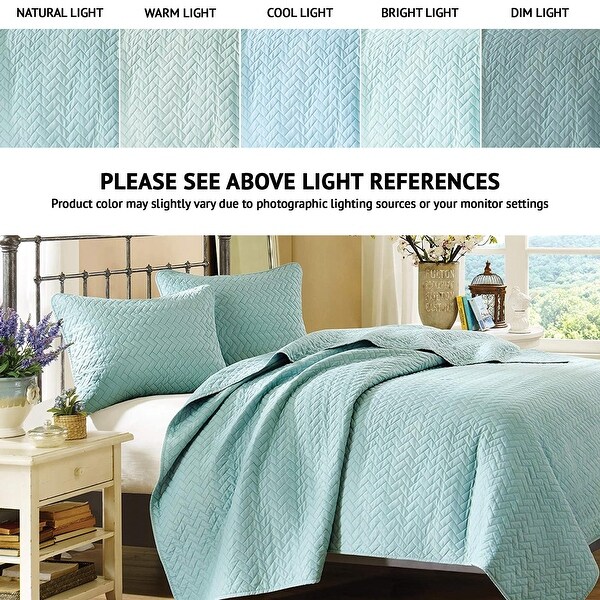 Hampton Hill - Velvet Touch Coverlet Set - Queen - Sky