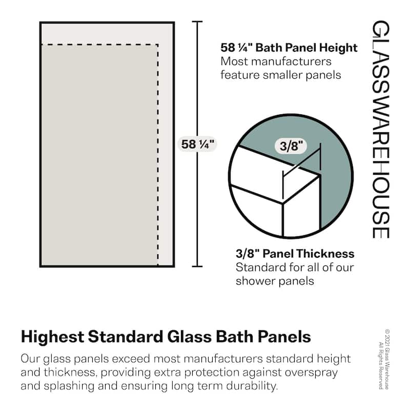 Glass Warehouse B-F-RAD-30 Solaris 58-1/4" High x 30" Wide Fixed