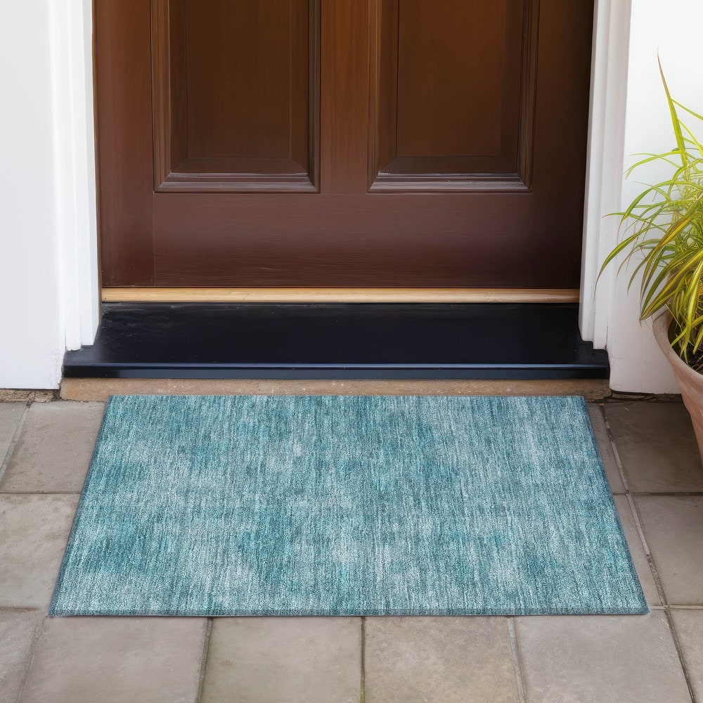 Machine Washable Indoor/ Outdoor Simple Solid Chantille Rug