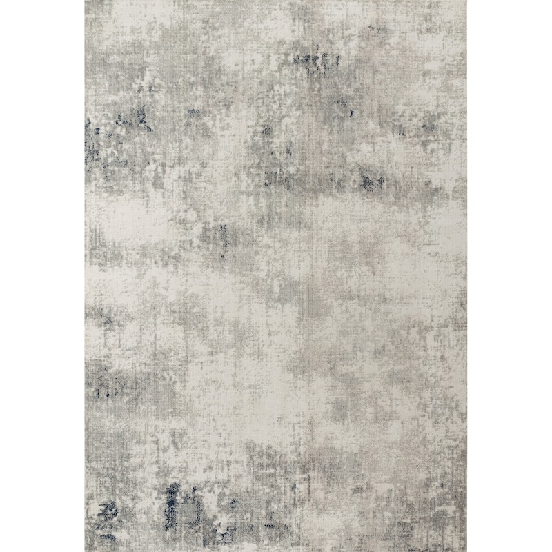 Trellis Cream and gray Abstract Indoor/Outdoor Rug - 5'3" by  7'6''
