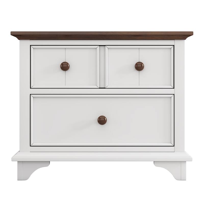 Retro Wooden Captain Two-Drawer Nightstand