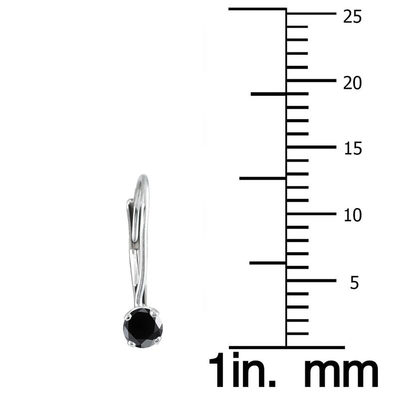 Marquee 1/4 Carat TW Black Diamond Lever Back Earrings in 14K White Gold