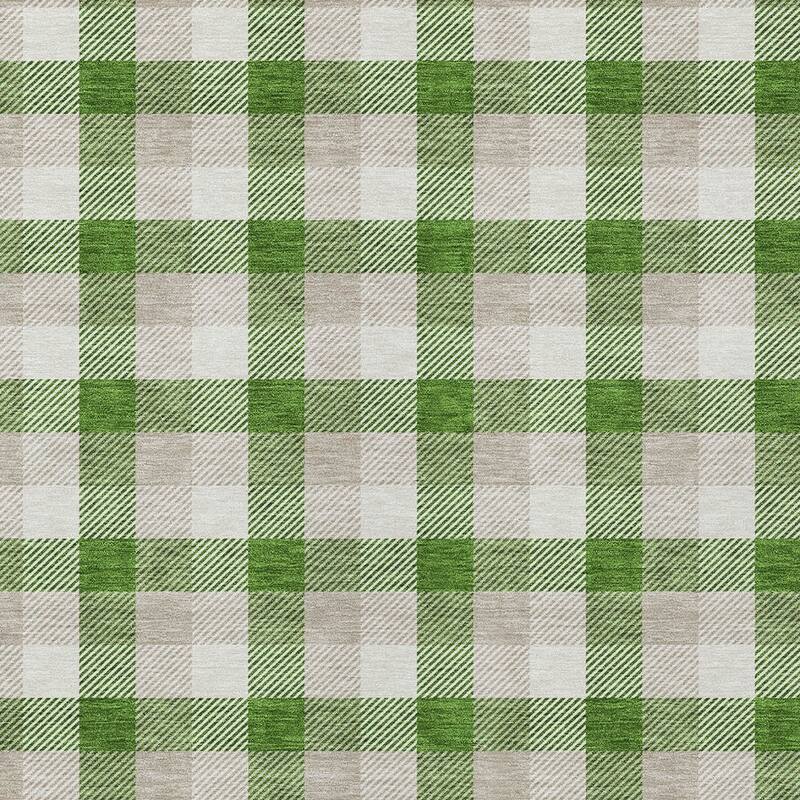 HomeRoots Plaid Transitional Rectangle Outdoor Rug